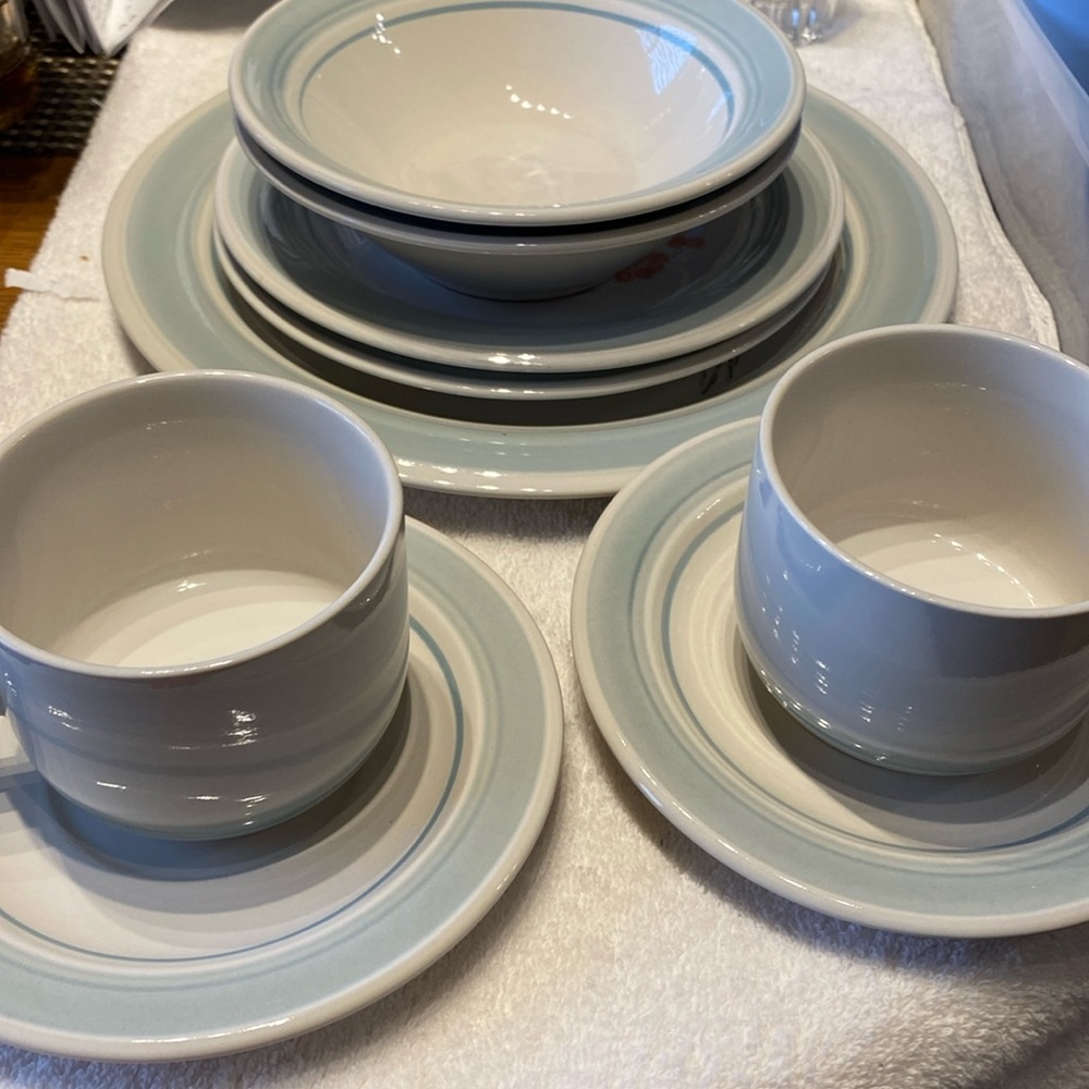 Vintage dinner ware. Stone ware. Impressions by Daniele. DW MW safe Japan